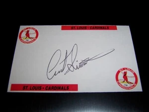 Tarjeta indexada autografiada de Curt Simmons Cardenal de San Luis P con autenticación de pase - Imagen 1 de 1