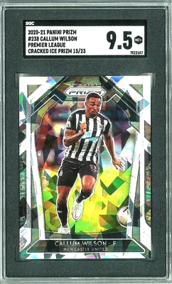 CALLUM WILSON 2020-21 Prizm Cracked Ice SSP #'d /23 ~ SGC 9.5 Pop 1 ~ Newcastle! - Image 1 of 3
