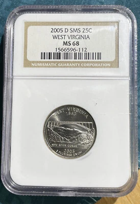 2005-D  West Virginia SMS 25 Cent! NGC MS 68 - Image 1 of 2