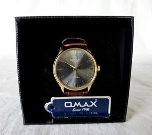 Vintage Omax Uhr Lederband SC8065 Neu mit Box Neu Akku - Bild 1 von 6