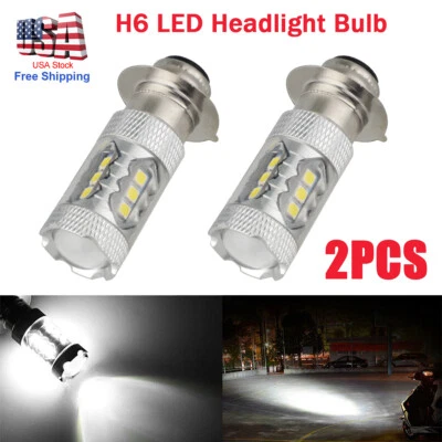 Bombilla de faro LED H6 2 PIEZAS lámpara blanca para Yamaha YFZ450R Rhino 700 Raptor YFM660 Foto 1 de 4