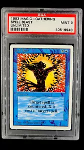 1993 MtG Magic the Gathering Unlimited Spell Blast Blue PSA 9 *Only 15 Higher* - Picture 1 of 12
