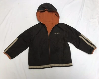 Abrigo Chaqueta Reversible Carters Niños Marrón Y Naranja Tejido Waffle Talla 7 L Foto 1 de 4