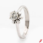 Ring Solitaire Ring 750/18K White Gold Diamond 0,50 Ct Size 50 Top