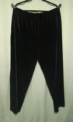 SZ 2X HILLARD & HANSON WOMAN BLACK VELVET POLYESTER SPANDEX PANT 30" INSEAM, EUC - Image 1 of 4