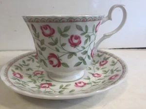 Roy Kirkham Petit Rose Bone China Teacup and Saucer - MINT - Picture 1 of 2