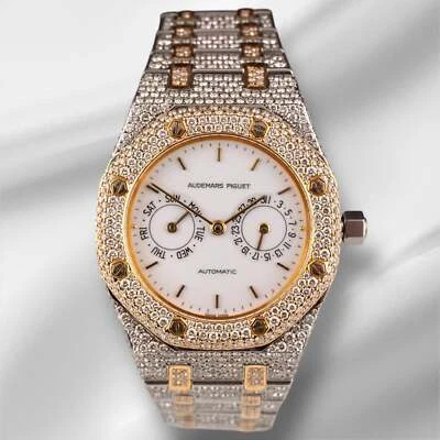 Audemars Piguet Royal Oak 2 tonos oro 36 mm helado 15 quilates diamantes 25572SA Foto 1 de 4