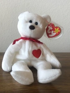 Ty 4058 Valentino Bear Beanie Baby 1993/1994 etiqueta sellada, errores, estado como nuevo - Imagen 1 de 11