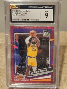 2023-24 Panni Donruss Optic #65 LeBron James Pink Fastbreak #13/25 CGC Mint 9 - Picture 1 of 2