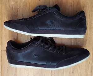 LACOSTE MISANO 11 SNM MENS BROWN LEATHER & SUEDE CASUAL OXFORDS SNEAKERS SIZE 12 - Picture 1 of 20