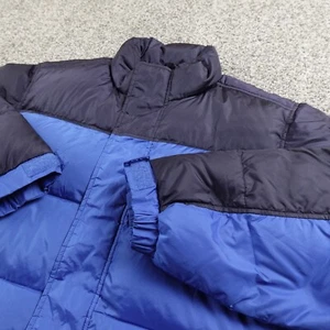 Eddie Bauer Jacket Mens L Blue Insulated Goose Down Quilted Puffer Zip Coat Hike - Picture 1 of 10
