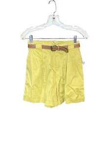 Vtg NEW Fundamental Things Petites Khaki Shorts Sz 8 High Waisted Shorts W/ Belt - Picture 1 of 10