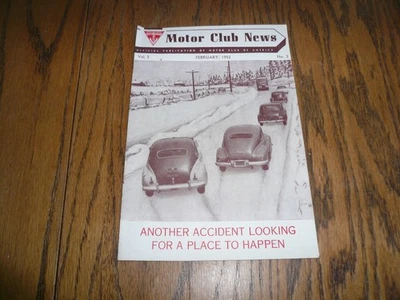 1952 February Motor Club News of America  - Vol.3 No.2 - Vintage Foto 1 de 3
