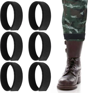 Correas de botas de vaquero negras, blusas militares correa de tobillo elástica 6 piezas, - Imagen 1 de 8