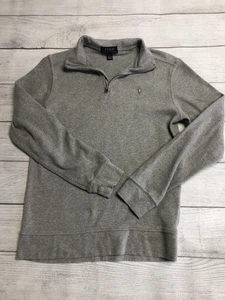 Polo Ralph Lauren Sweater Youth Large Gray Half Zip Pullover Pony Logo Cotton - Picture 1 of 8