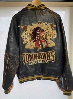 AVIREX VARSITY JACKET TOMAHAWKS Black Men’s Size M Stadium Jacket Pre-Owned - Image 1 of 4