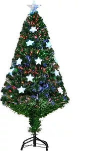 4 Fuß Vorbeleuchteter Künstlicher Weihnachtsbaum Glasfaser Stern LED Licht Urlaub H - Bild 1 von 7