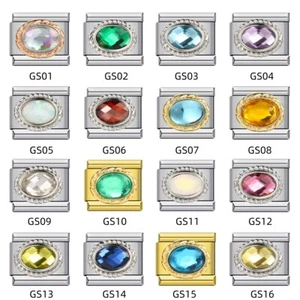 3pcs CZ Crystal Gemstones Jewelry for Women 9mm Italian Charm Bracelets for Men - Picture 1 of 7