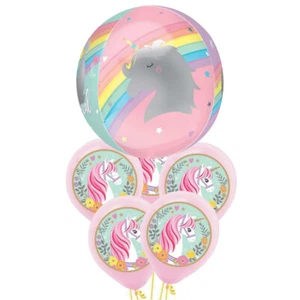 Magical Rainbow Unicorn Party Supplies Orbz Balloon Party Pack Birthday Girl - Picture 1 of 3