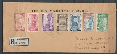 MONTSERRAT BRITISH COMMONWEALTH QEII POSTAL COVER TO USA REGISTERED LOT (BCL 60) - Image 1 of 2