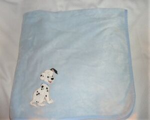 Disney Baby 101 Dalmatians Blanket Blue Dog Puppy Plush Fleece Lovey Security