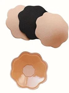 Reusable Self Adhesive Silicone Breast Bra Petal Nipple Cover Pad Rabbit Pasties - Picture 1 of 21