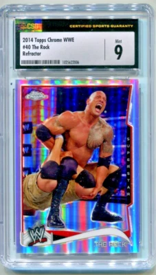 2014 Topps Chrome The Rock WWE Refractor #40 CSG CGC 9 MINT - Image 1 of 2
