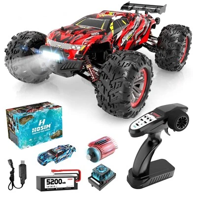 Hosim 1:10 Brushless RC Cars Remote Control Truck 4WD High Speed 68+KMH X-07 Red - Image 1 of 4