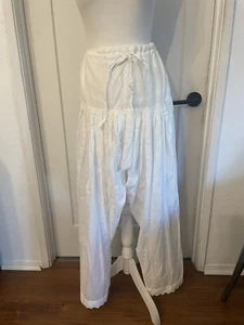 Women’s BIBA White Drawstring Harem Pants Size L/XL - Picture 1 of 7