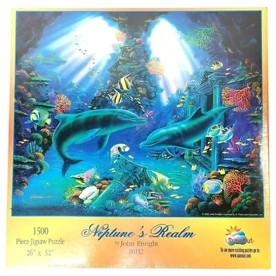 SunsOut 1500 Pc Jigsaw Puzzle Neptune's Realm by John Enright 26"x32" USA Made - Image 1 of 4