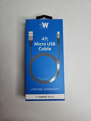 Just Wireless 4' TPU Micro USB to USB-A Cable - Black - Image 1 of 4