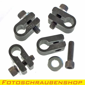 4x Rohrklemme mit Fotoschraube für 10mm-Rohrdurchmesser (Rohrschelle, Halterung) - Bild 1 von 1