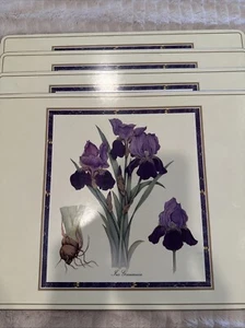Pimpernel Placemats Royal Horticultural Society 1998 England Floral Cork Set 4 - Picture 1 of 6