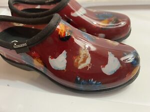 Sloggers Red Rooster Chicken Women's Size 7 Rain Gardening Shoe