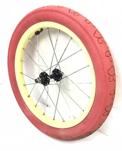 16" Bicycle Front Yellow Wheel with 2.125" Red Tire Mini-BMX Kids Bike #A78 - Picture 1 of 3