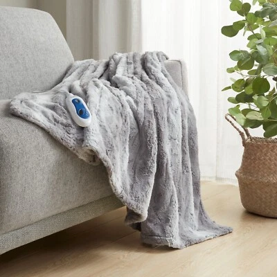 Beautyrest Oversized Ultra Soft Faux Fur Electric Heated Throw Blanket 50"x70" - Image 1 of 4
