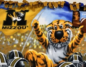 Cravatta Missouri Tigers coperta lancio 2 lati college calcio tifosi Mizzou calda accogliente - Foto 1 di 6