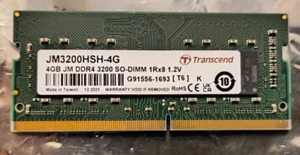 Ram SO-DIMM DDR4 4GB Transcend JetRam 3200Mhz 1RX8 512MX8 CL22 1.2V [JM3200HSH-4 - Foto 1 di 2