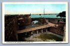 Postcard Vintage Entrance Fort Marion St. Augustine Florida Ocean History
