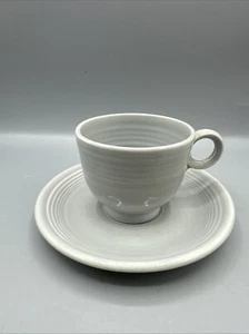 Juego de platillos taza té café gris fiesta vintage junta tórica fiestaware mediados de siglo - Imagen 1 de 10