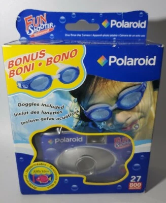 Vintage Polaroid Waterproof Fun Shooter Disposable Camera with Bonus Googles NEW - Image 1 of 4