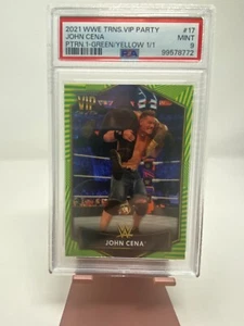 2021 TOPPS TRANSCENDENT WWE VIP PARTY JOHN CENA GREEN & YELLOW ONE OF ONE PSA 9 - Picture 1 of 5