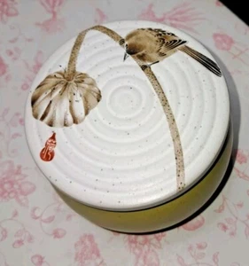 Tea Caddy Portable Handpainted Mini Tea Caddy Ceramic - Picture 1 of 10