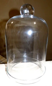 Vintage LG Pre-1930s Glass Cloche Bell Jar Dome Science Apothecary w/Handle - Picture 1 of 22