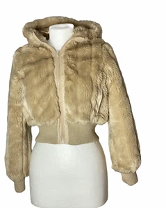 Wit And Wisdom Jacket Girls Bomber Cropped Hoodie Faux Fur Zip up 11-12 Years - Picture 1 of 12