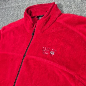 Mountain Hardwear Jacket Mens Large Red Deep Pile Fuzzy Fleece Full Zip Outdoor - Picture 1 of 19