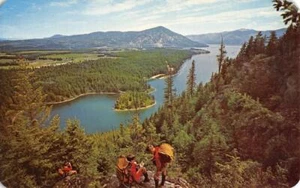 Farragut State Park, Idaho HIGHPOINT TRAIL Wanderer, Buttonhook Bay 1960er Jahre Postkarte - Bild 1 von 2