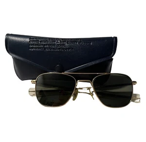 Vintage American Optical Corp Military Aviator gold sunglasses Mil-5-25948 - Picture 1 of 10
