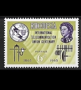 1965 - Rhodesia QEII Centenary of ITU 6d MNH SG#351 - Picture 1 of 1