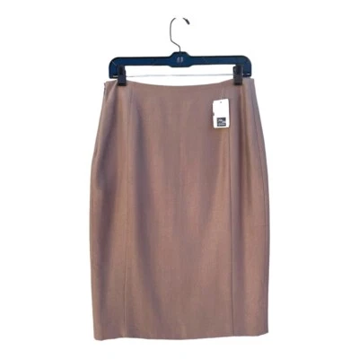Nina Ricci Women's Size 8 Taupe Silk Lined Knee Length Pencil Skirt NWT - Image 1 of 4